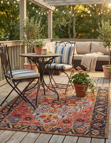 4' x 6' Easy-Clean Traditional Indoor / Outdoor Rug