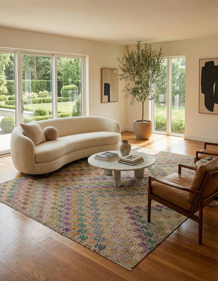 Detail image of 10' 9 x 13'  Hand Woven Kilim Modern Wool Rug