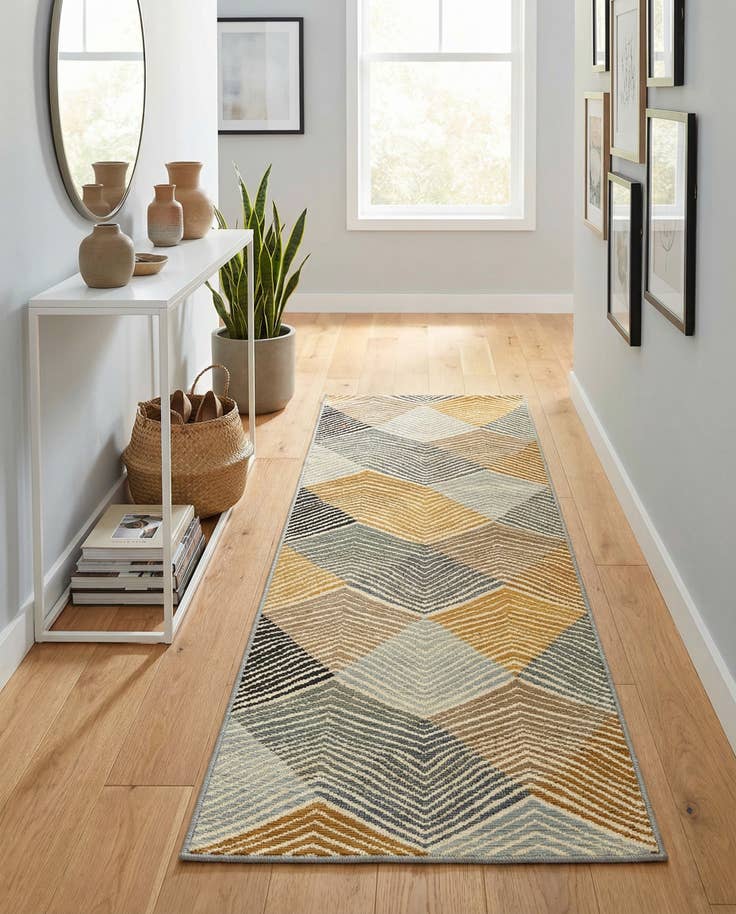 Detail image of 2' x 6' Easy-Clean Modern Indoor / Outdoor Runner Rug