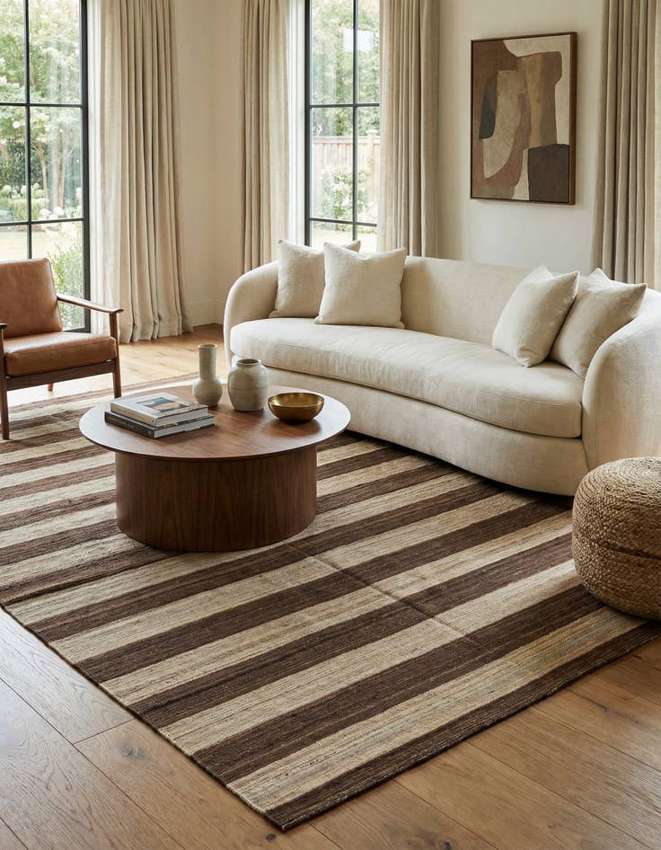 Detail image of  6' 5 x 11' 9  Hand Woven Kilim Modern Wool Rug