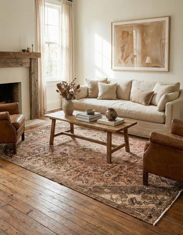 Detail image of 5' x 8'  Hand Knotted Ultra Vintage Persian Wool Rug