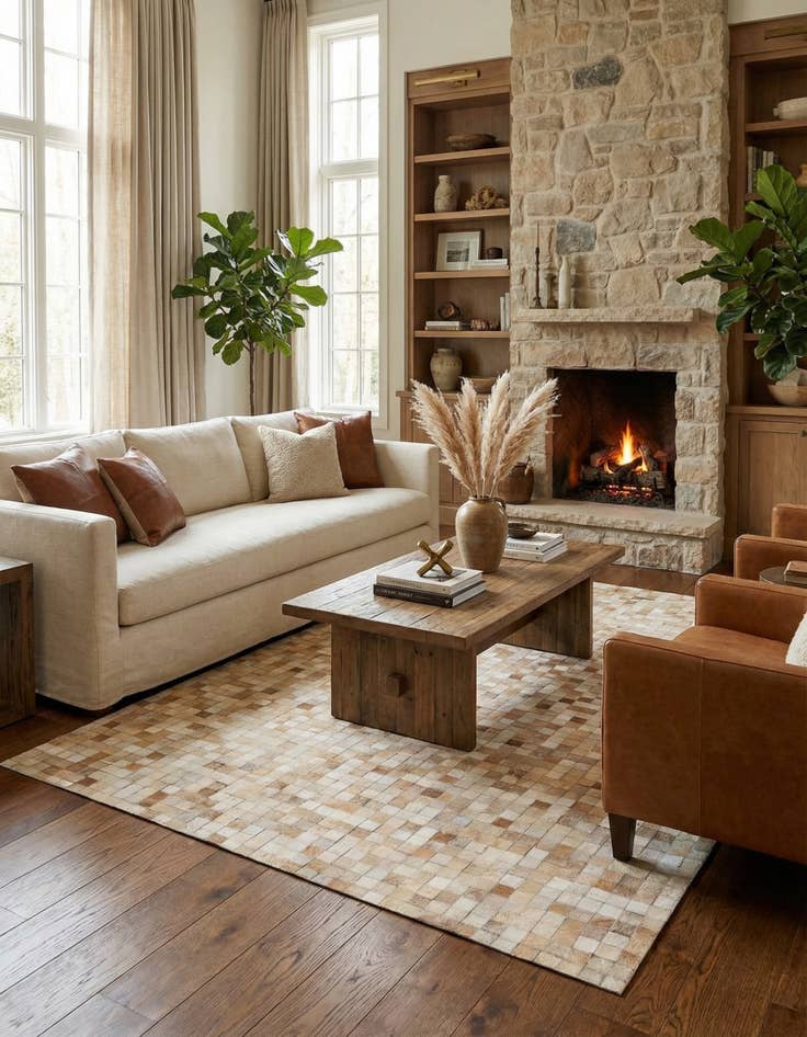 Detail image of 5' x 7' 10 Cowhide - Patchwork Rug