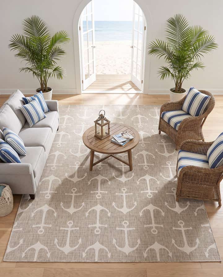 9' x 12' Easy-Clean Coastal Indoor / Outdoor Rug