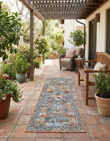 2' x 6' Easy-Clean Traditional Indoor / Outdoor Runner Rug
