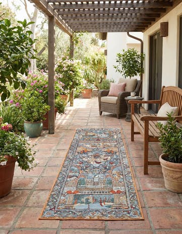 2' x 6' Easy-Clean Traditional Indoor / Outdoor Runner Rug