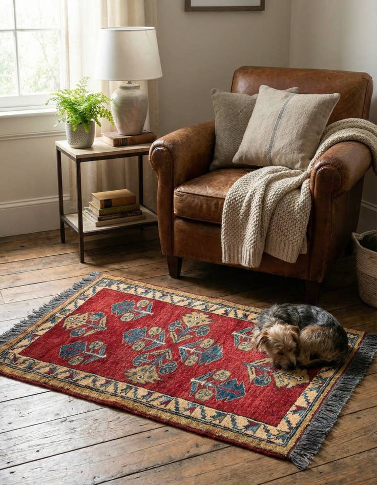 Detail image of  2' x 3' 4  Hand Knotted Kazak Wool Rug