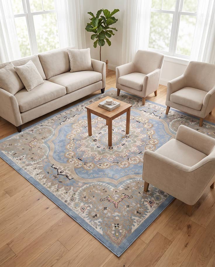 Detail image of 7' 10 x 7' 10 Kamala Washable Square Rug