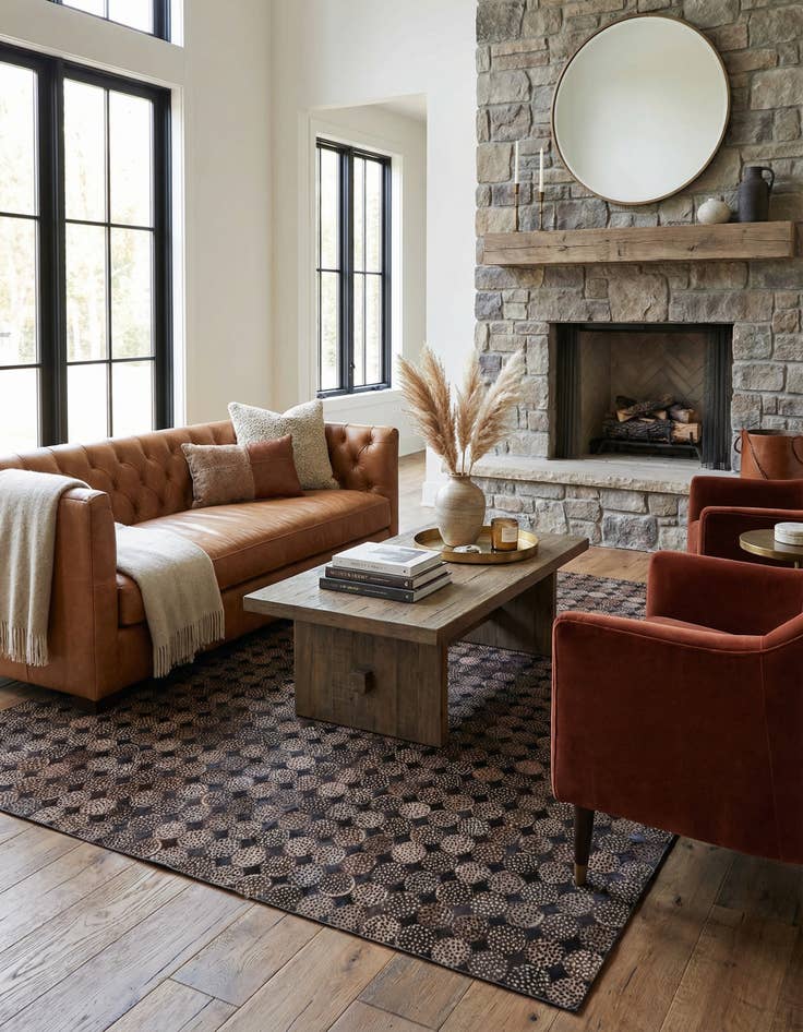 Detail image of 5' 3 x 7' 6 Cowhide Rug