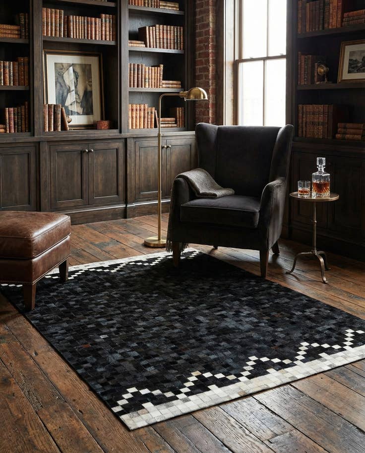 Detail image of 5' 1 x 8' 1 Cowhide - Patchwork Rug