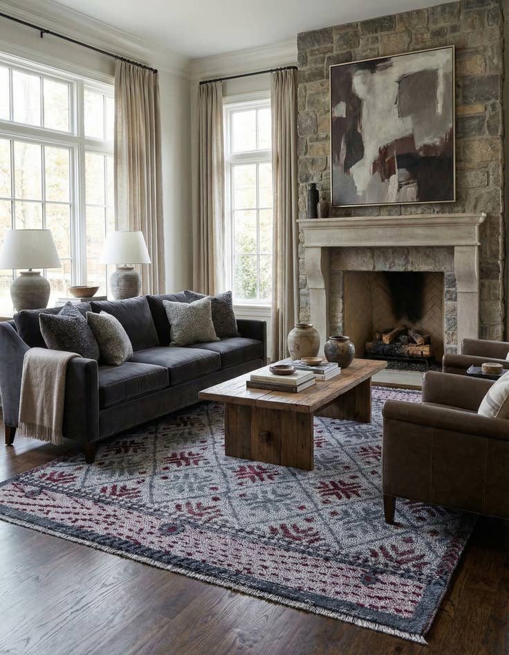 Detail image of 5' 9 x 8' 1  Hand Knotted Darya Wool Rug