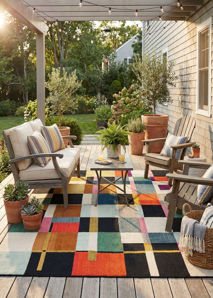 7' 10 x 10' Easy-Clean Casablanca Indoor / Outdoor Rug