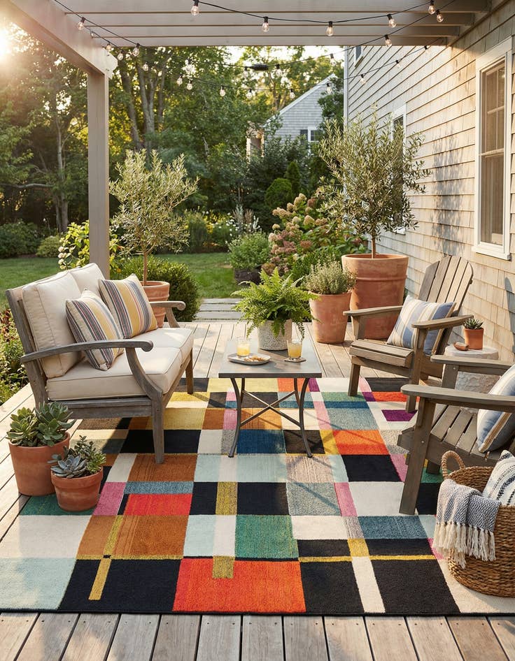 Detail image of 7' 10 x 10' Easy-Clean Casablanca Indoor / Outdoor Rug