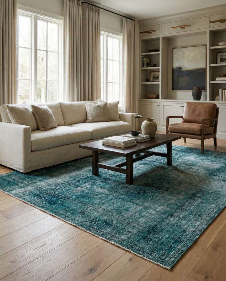8' 9 x 8' 10 Hand Knotted Ultra Vintage Persian Wool Square Rug