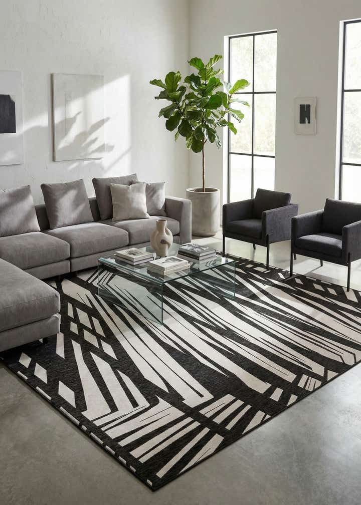 13' x 13' Easy-Clean Modern Indoor / Outdoor Square Rug