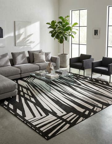 13' x 13' Easy-Clean Modern Indoor / Outdoor Square Rug