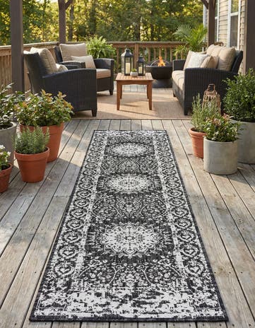 2' x 8' Easy-Clean Traditional Indoor / Outdoor Runner Rug