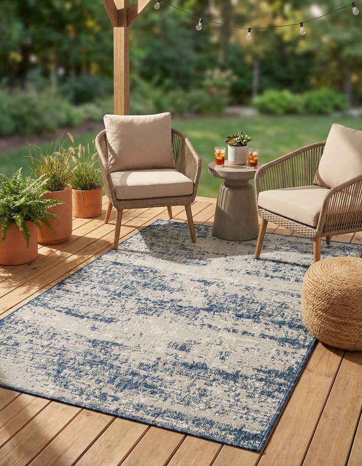 Detail image of 3' 6 x 6'  Washable Modern Indoor / Outdoor Rug