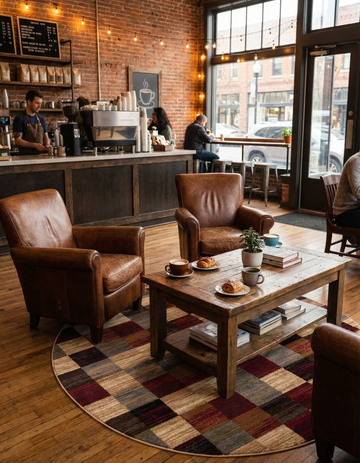 Detail image of 5' 3 x 8' Coffee Shop Oval Rug