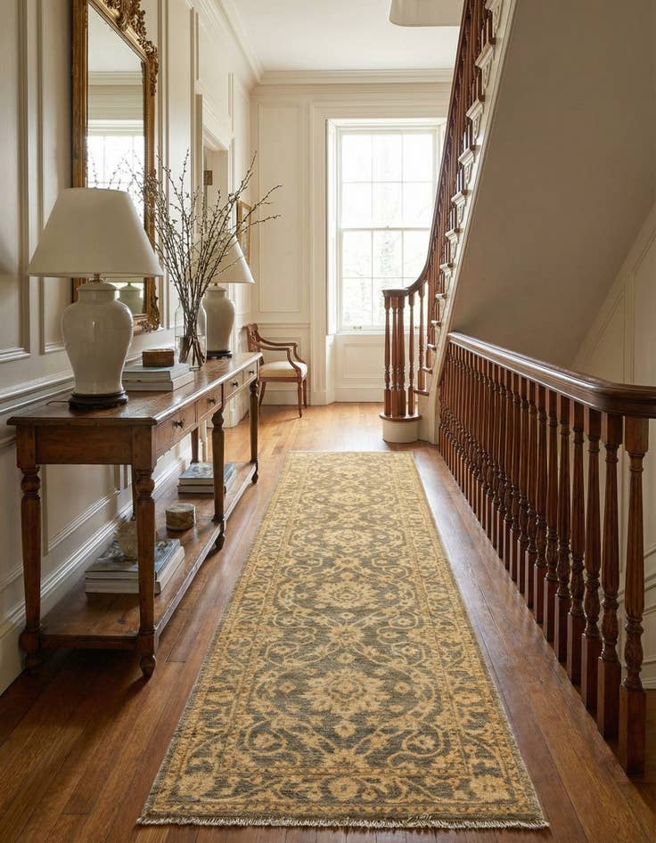 Detail image of 2' 7 x 9' 10  Hand Knotted Peshawar Ziegler Oriental Runner Rug