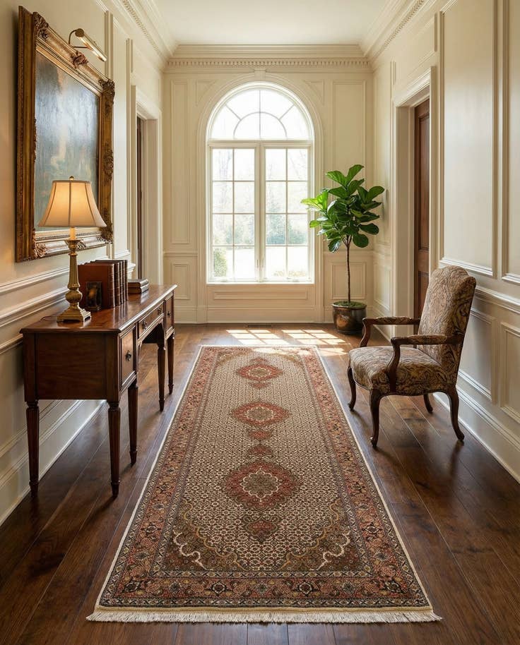Detail image of 2' 8 x 10' Tabriz Mahi Wool Runner Rug