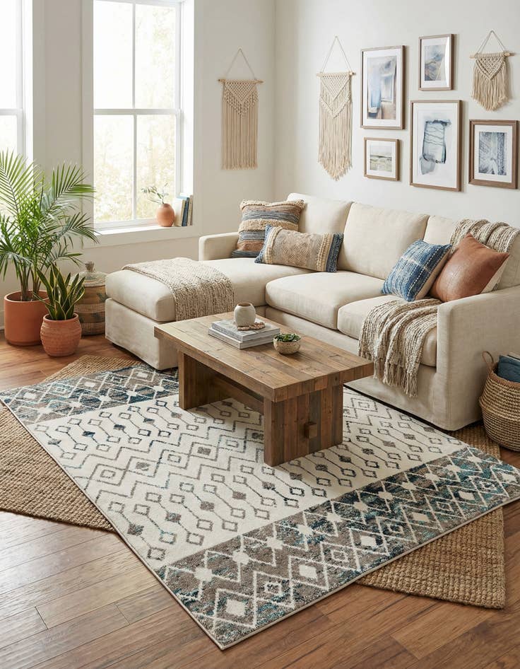 Detail image of 7' 10 x 7' 10 Moroccan Trellis Square Rug