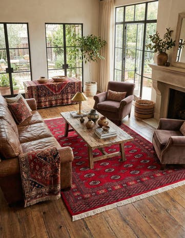 6' 1 x 9' 1 Hand Knotted Afghan Ersari Wool Rug