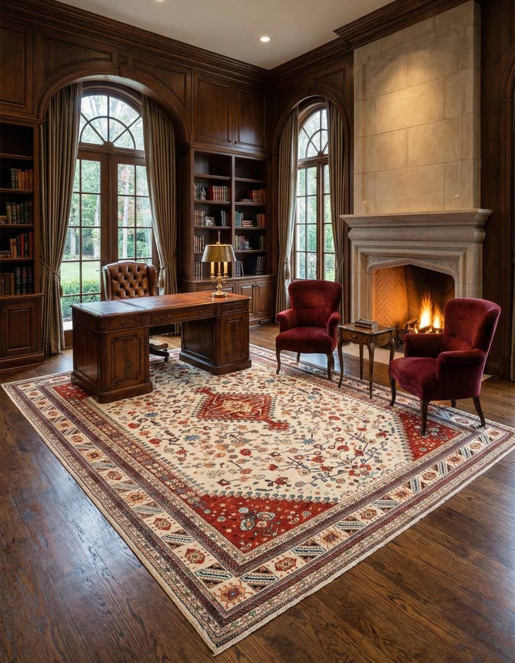 Detail image of 7' 11 x 11' 2  Hand Knotted Luribaft Rug