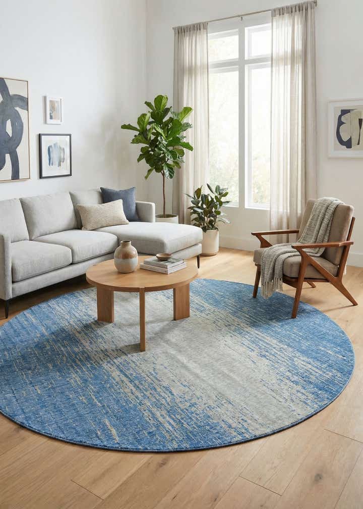 10' 8 x 10' 8 Easy-Clean Modern Indoor / Outdoor Round Rug