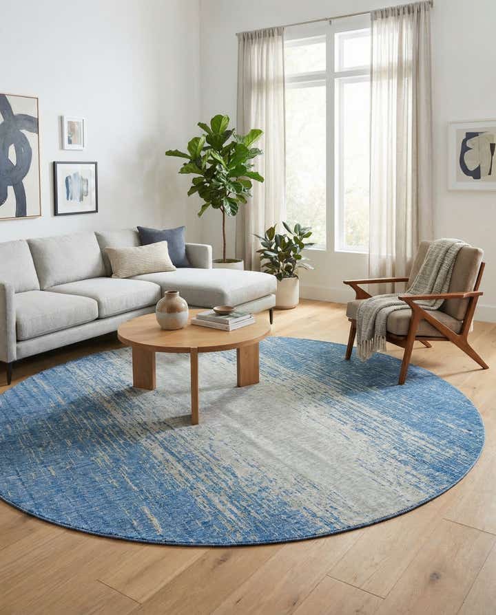 10' 8 x 10' 8 Easy-Clean Modern Indoor / Outdoor Round Rug