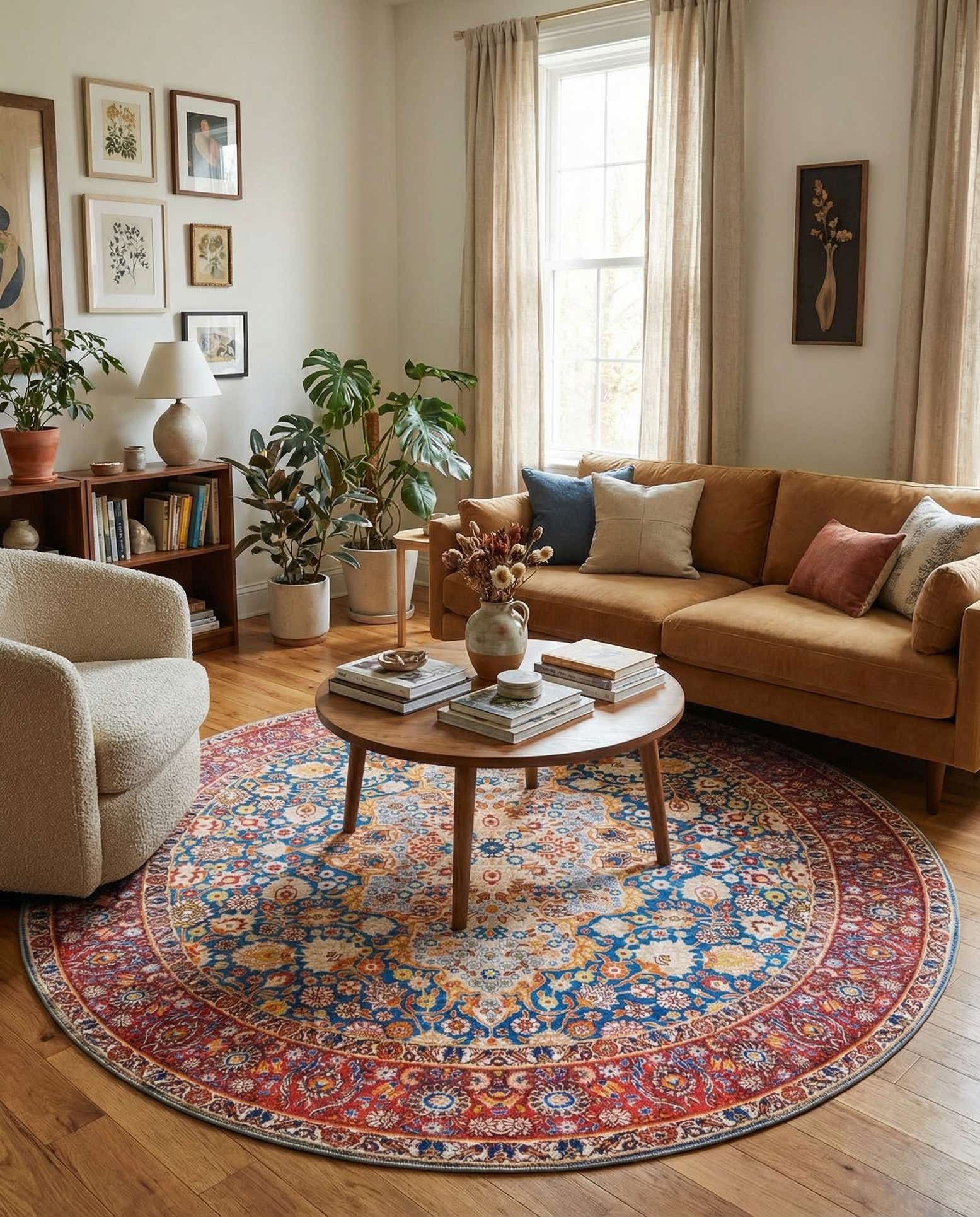7' 7 x 7' 7 Washable Timeless Round Rug