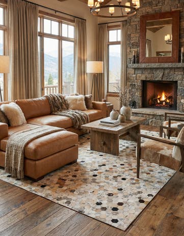 5' 1 x 7' 9 Cowhide Stocks Rug