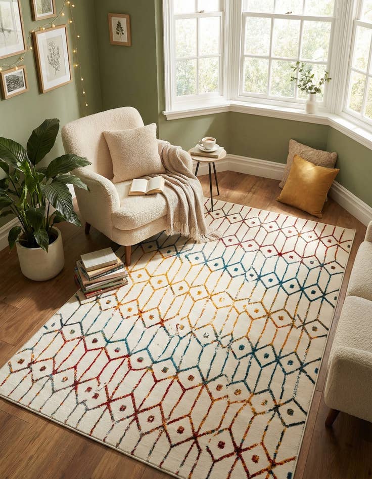 Detail image of 4' x 6' Lattice Trellis Rug