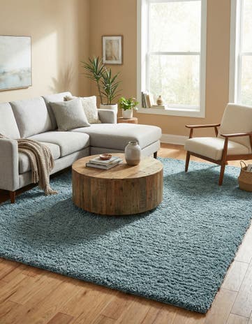 Slate Blue Infinity Shag Rug