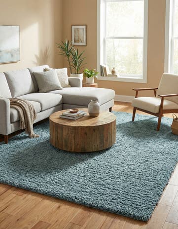 Slate Blue Infinity Shag Rug