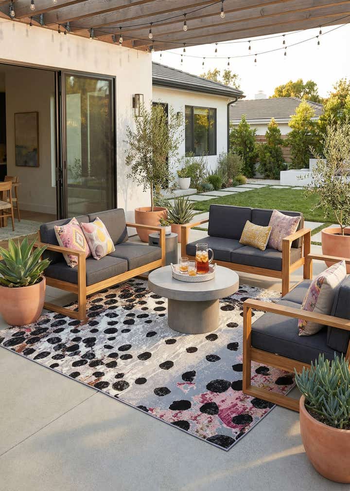 10' x 10' Easy-Clean Modern Indoor / Outdoor Square Rug
