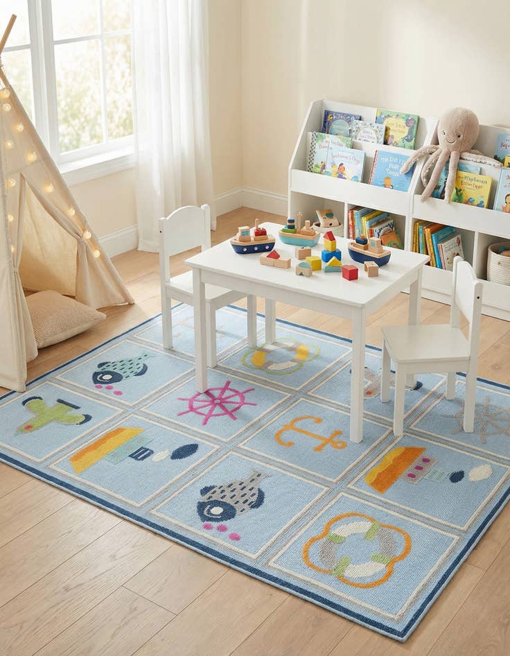 Detail image of 5' 3 x 7' 7  Washable  Indoor / Outdoor Rug