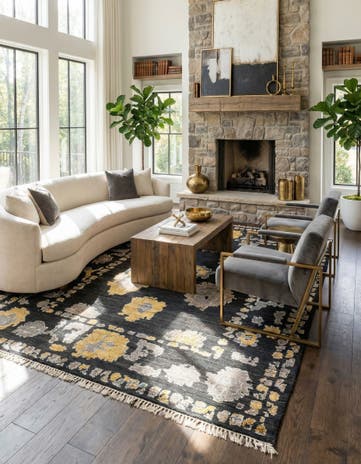 10' x 14' Hand Knotted Oushak Wool Rug