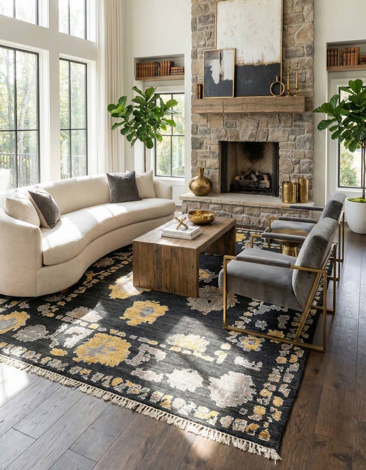 Detail image of 10' x 14'  Hand Knotted Oushak Wool Rug