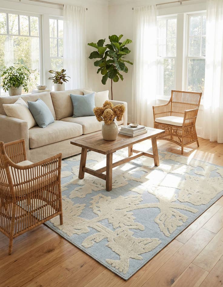 Detail image of 5' 3 x 5' 3  Washable Aruba Indoor / Outdoor Square Rug