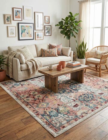 Pink Charleston Square Rug