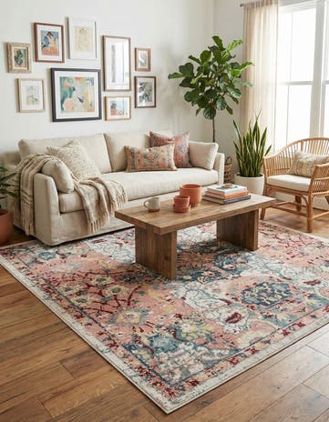 Pink Charleston Square Rug