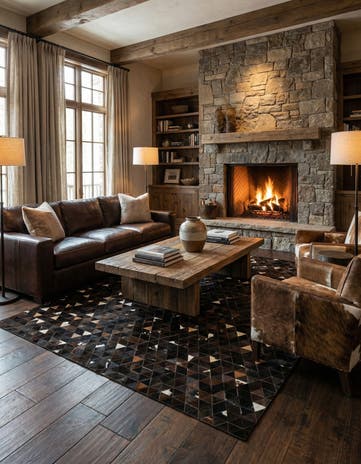 7' 11 x 9' 10 Cowhide - Patchwork Rug