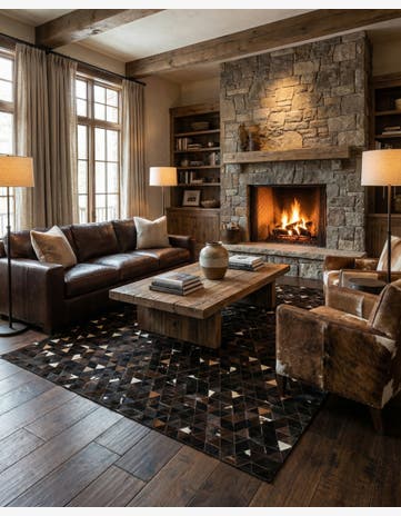 7' 11 x 9' 10 Cowhide - Patchwork Rug