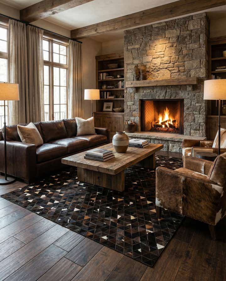 7' 11 x 9' 10 Cowhide - Patchwork Rug