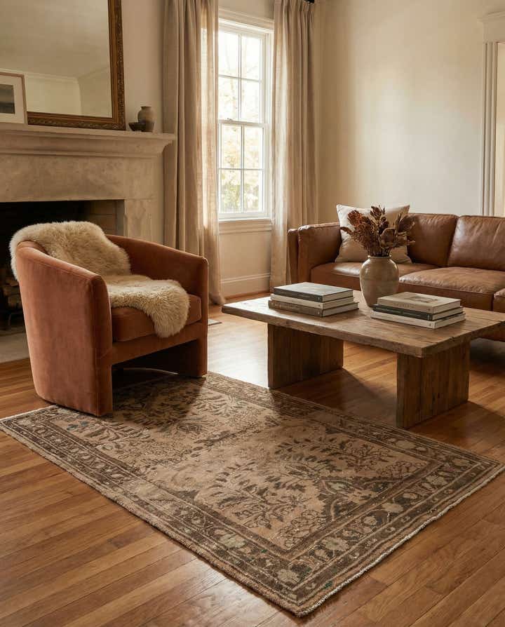 3' 6 x 6' 8 Hand Knotted Ultra Vintage Persian Wool Rug