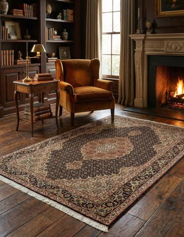 3' 4 x 4' 11 Tabriz Mahi Rug