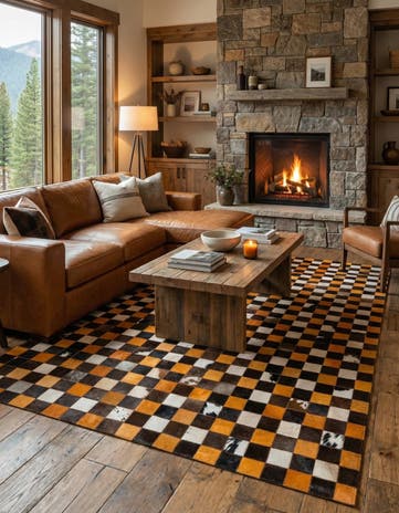 5' 2 x 8' Cowhide Stocks Rug