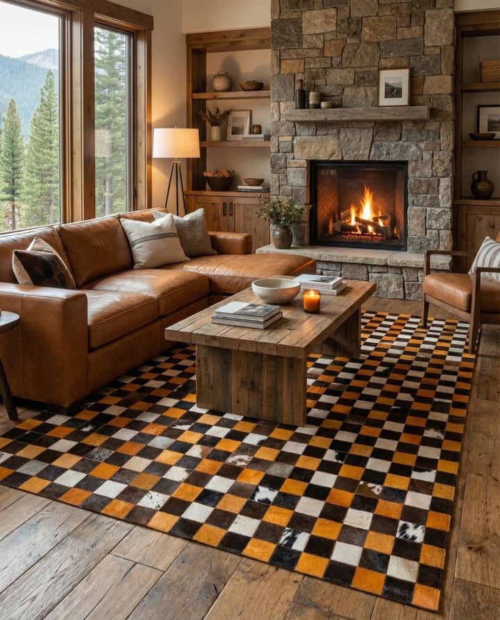 5' 2 x 8' Cowhide Stocks Rug