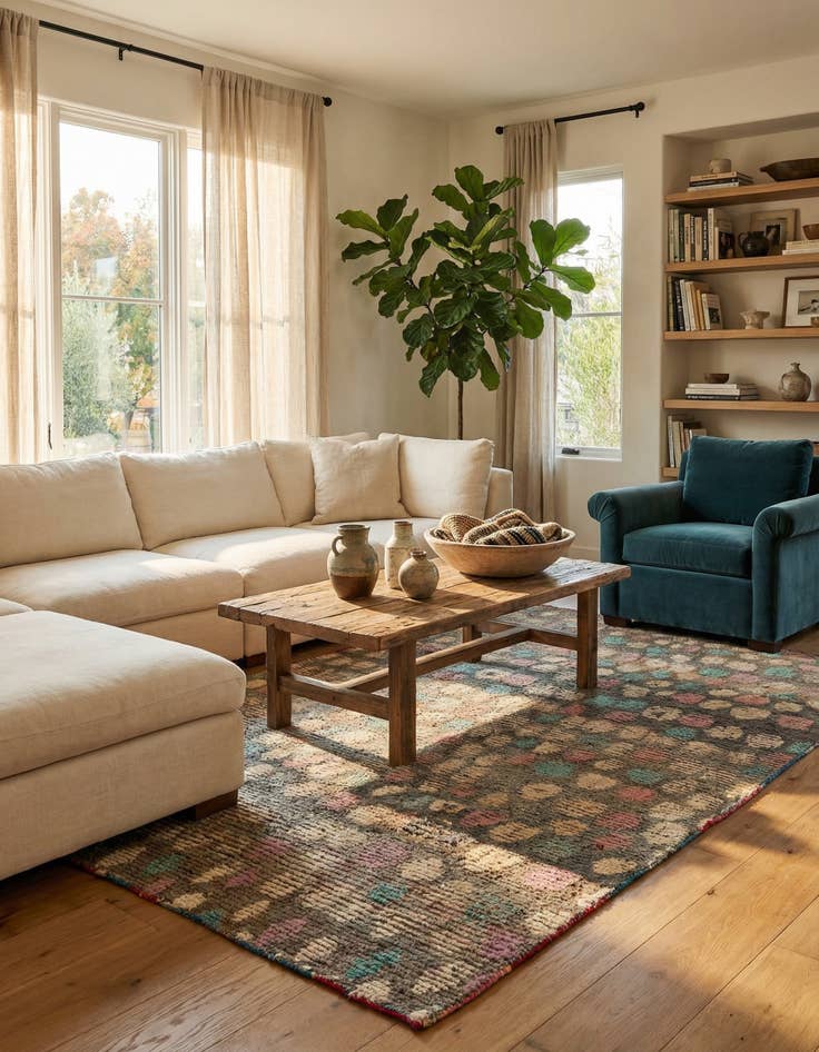 Detail image of  6' 4 x 9' 9  Hand Knotted Darya Wool Rug