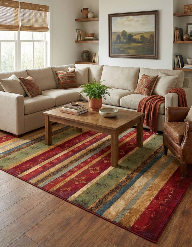 Detail image of 10' x 14'  Washable Modern Indoor / Outdoor Rug